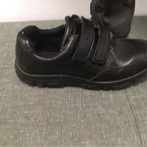 Black Leather Velcro Sneakers